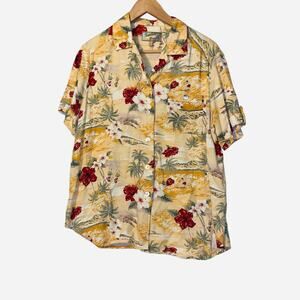 Island Sands 90s Vintage  Hawaiian Shirt Short Sleeve Button Up sz XL